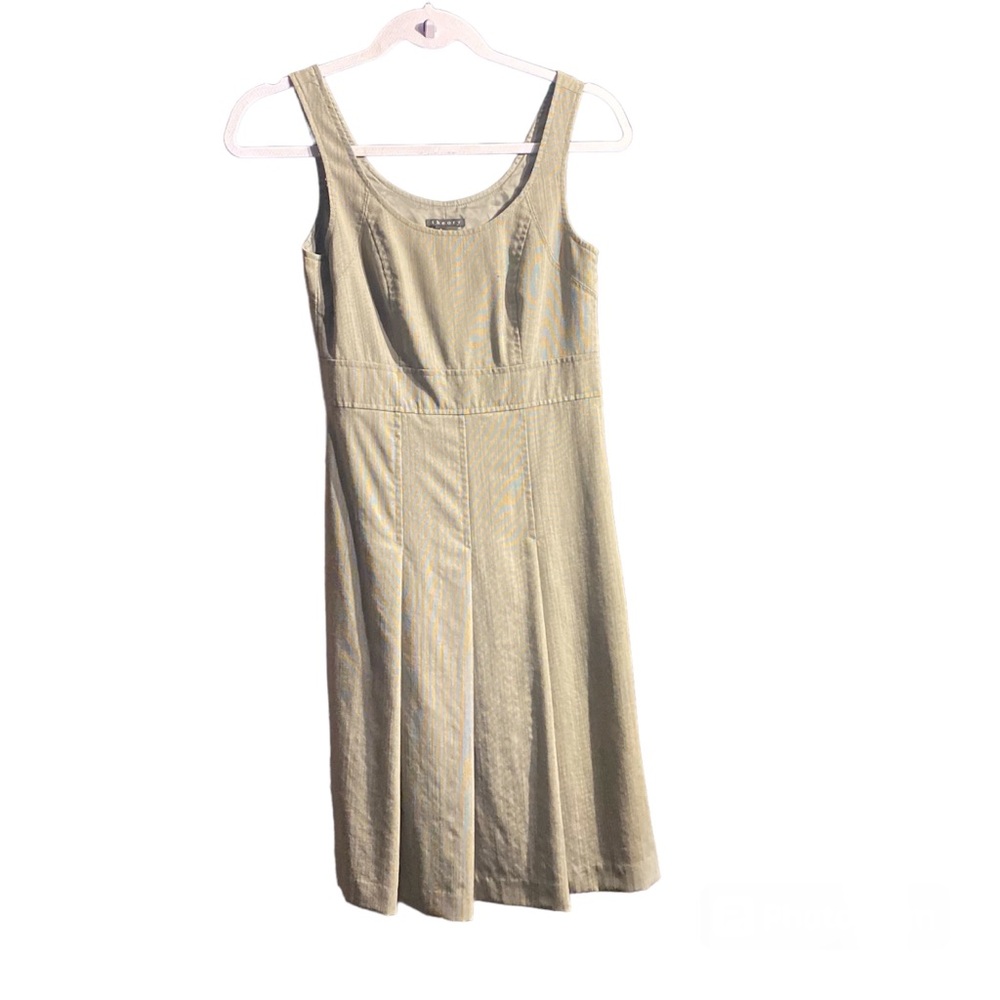 Elegant Beige Sleeveless Midi Dress by Theory Size: 0